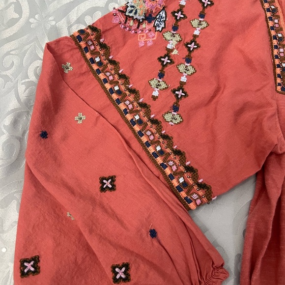 Lucky Brand Coral Embroidered Blouse - Picture 6 of 12
